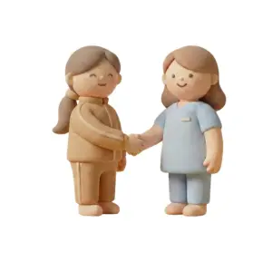 看護師のパーソナルトレーナーとお客様が握手しているアイコン画像